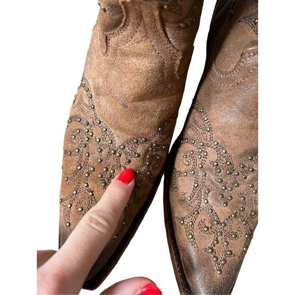 J. B. Dillon Women’s Cowboy Coastal Boots size 9 B Brown Studded - Picture 9 of 14